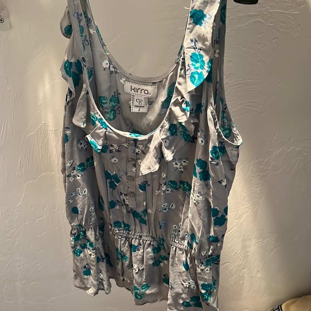 Grey floral tank